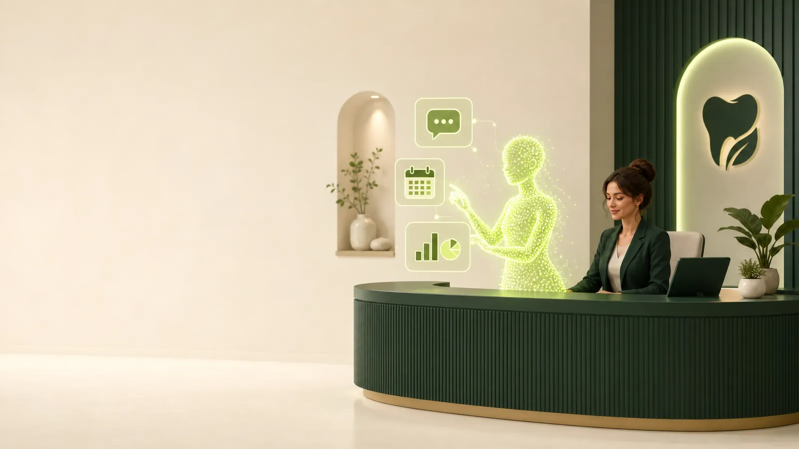 Recepção moderna com automação de atendimento no WhatsApp
